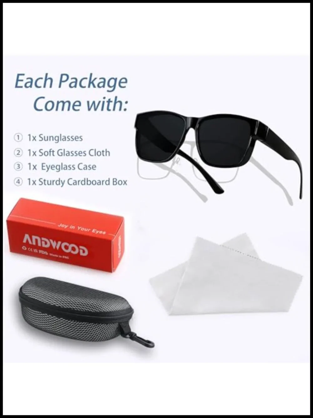 Fit Over Glasses Polarized Sunglasses Oversized Square UV400 Protection